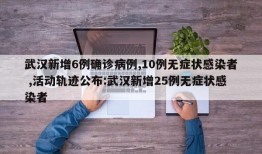 武汉新增6例确诊病例,10例无症状感染者 ,活动轨迹公布:武汉新增25例无症状感染者