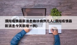 濮阳疫情最新消息确诊病例几人(濮阳疫情最新消息今天新增一例)