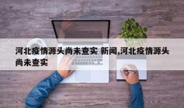 河北疫情源头尚未查实 新闻,河北疫情源头尚未查实