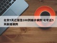 北京5天已报告106例确诊病例:北京近5天新增病例