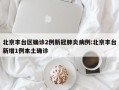 北京丰台区确诊2例新冠肺炎病例:北京丰台新增1例本土确诊