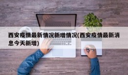 西安疫情最新情况新增情况(西安疫情最新消息今天新增)