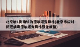 北京增1例确诊为德尔塔变异株(北京市应对新冠病毒德尔塔变异株强化疫情)