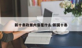 新十条政策内容是什么:新国十条