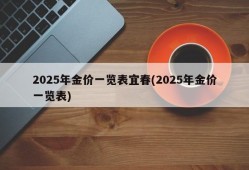 2025年金价一览表宜春(2025年金价一览表)